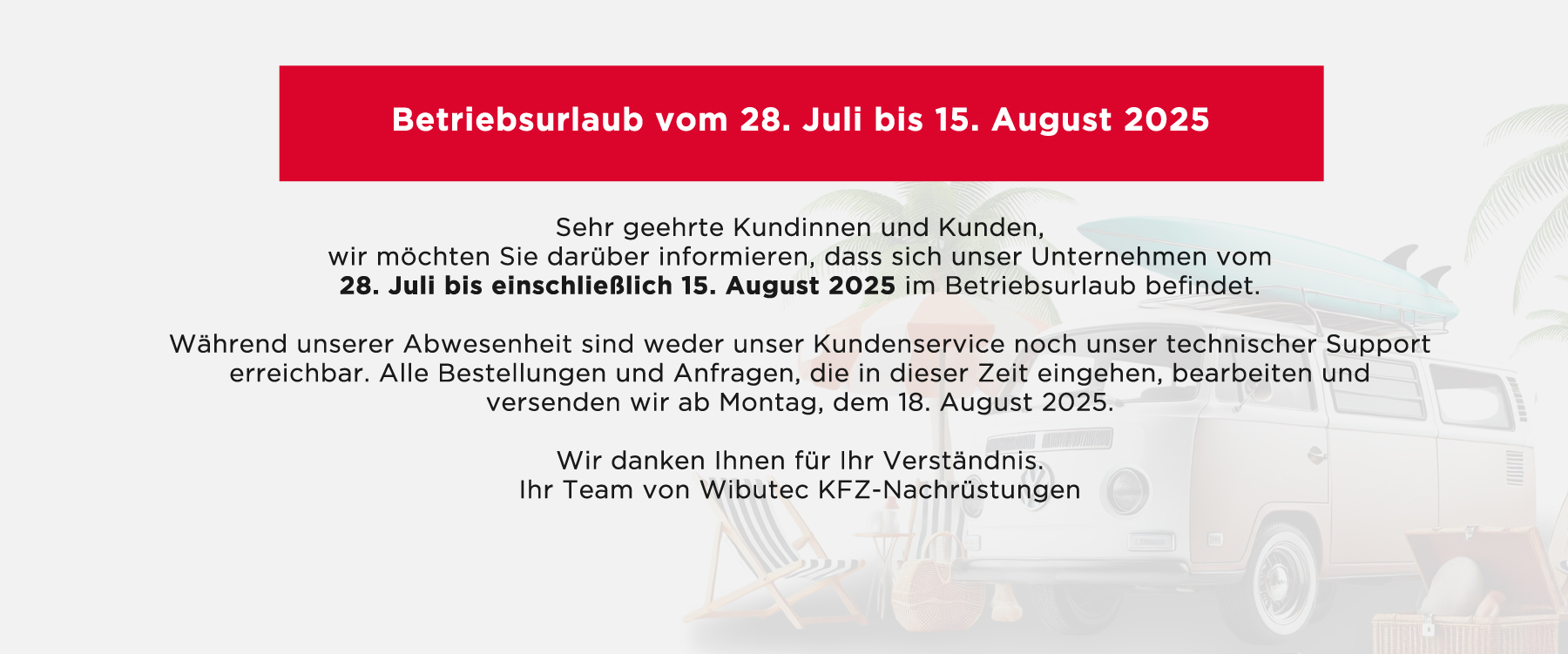 Wibutec Betriebsferien 2025 DE