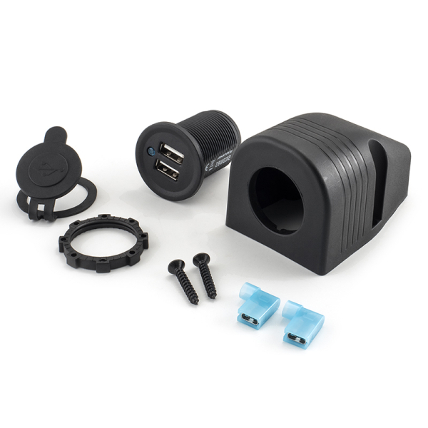AMPIRE Dual USB Charger 12V/24V > USB, Dual 3.1A with Case