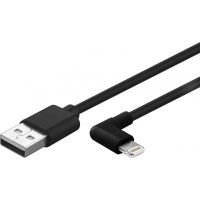 AMPIRE USB-Kabel auf abgewinkelten Apple Lightning Stecker, 1m, schwarz
