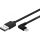 Cable USB AMPIRE a conector Apple Lightning en ángulo, 1 m, negro