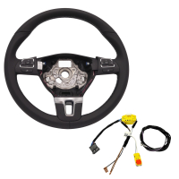 Lederen retrofitset - multifunctioneel stuur voor VW T5...