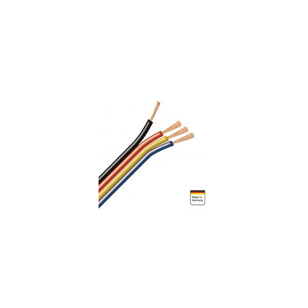 AMPIRE Installationskabel sw/rt/ge/bl 4x 0,75mm², 100m Spule, 100% Kupfer