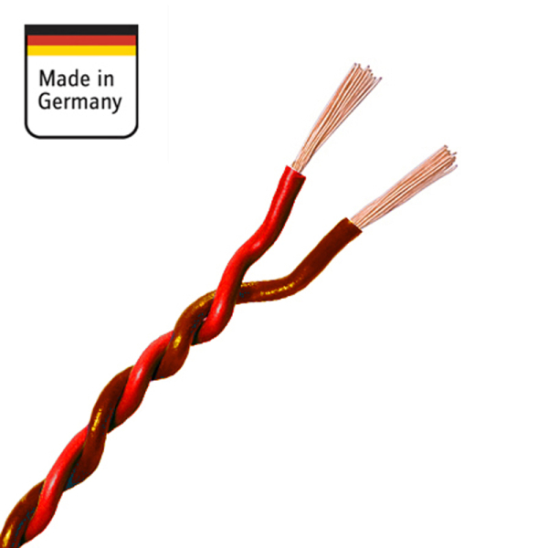 AMPIRE Verdrilltes Kabel ROT/BRAUN 0,5mm², 50m Spule, 100% Kupfer