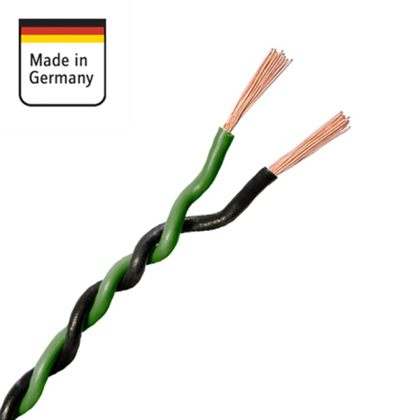 AMPIRE Twisted pair cable GREEN/BLACK 0.5mm², 150m spool, 100% copper