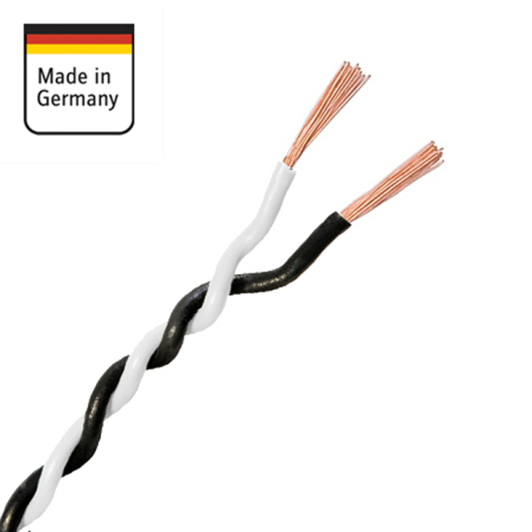 AMPIRE Twisted pair cable WHITE/BLACK 0.5mm², 150m spool, 100% copper