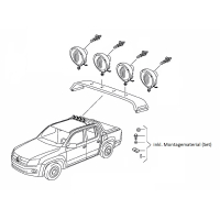 VW Amarok Halogen Zusatzscheinwerfer für Dach inkl. Montagematerial - Original Volkswagen