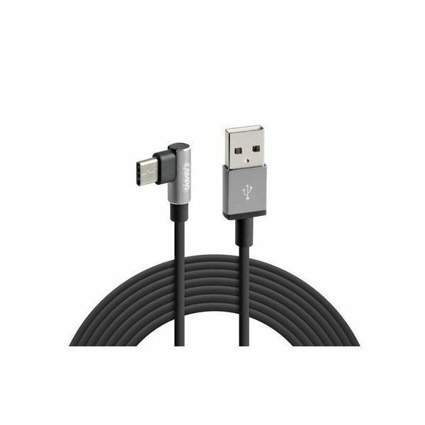 LAMPA USB charging cable angled Type C 200cm black