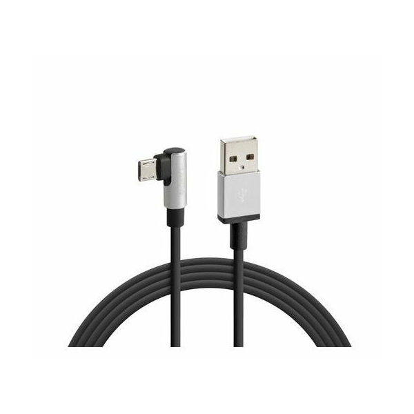 LAMPA Cable de carga USB tipo acodado Micro USB 100cm negro