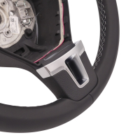Lederen retrofitset - multifunctioneel stuur voor VW Amarok 2H vóór de facelift (complete set voor het achteraf inbouwen van voertuigen met kunststof stuur)