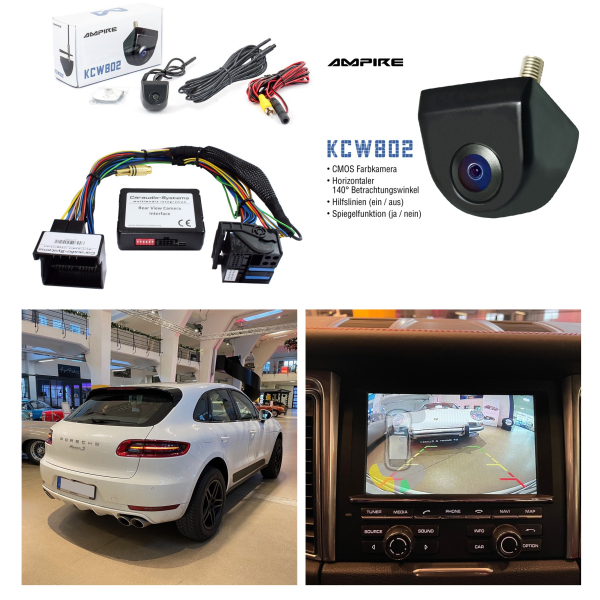 Nachrüstset Rückfahrkamera für Porsche Macan 95B mit PCM3.1 Navigation