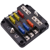 AMPIRE 6-way fuse distributor, including fuses