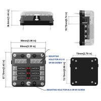 AMPIRE 6-way fuse distributor, including fuses