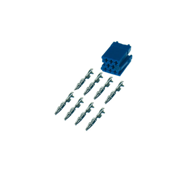 8-pin Mini-ISO socket, blue with individual contacts