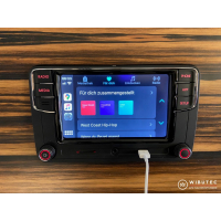 RCD360 Plus autoradio met App-Connect, Car-Play, Mirrorlink, Bluetooth, touchscreen, USB en camera-ingang, geschikt voor diverse VW-modellen