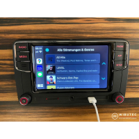 Radio samochodowe RCD360 Plus z App-Connect, Car-Play, Mirrorlink, Bluetooth, ekranem dotykowym, wejściem USB i kamerą, pasuje do różnych modeli VW