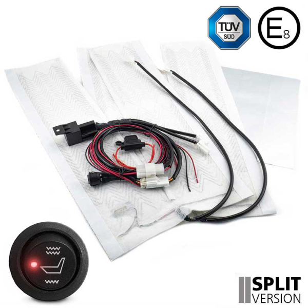 AMPIRE seat heating, longitudinally split, 2-stage switchable, 12 Volt