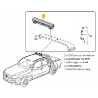VW Amarok LED Zusatzscheinwerfer für Dach inkl Montagematerial - Original Volkswagen