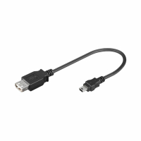 AMPIRE USB-Buchse > Mini-USB 5p. Kabel 20cm