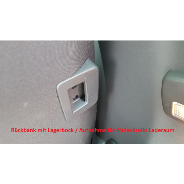 Fastening device for cover roller blind VW T5 Facelift from 2010