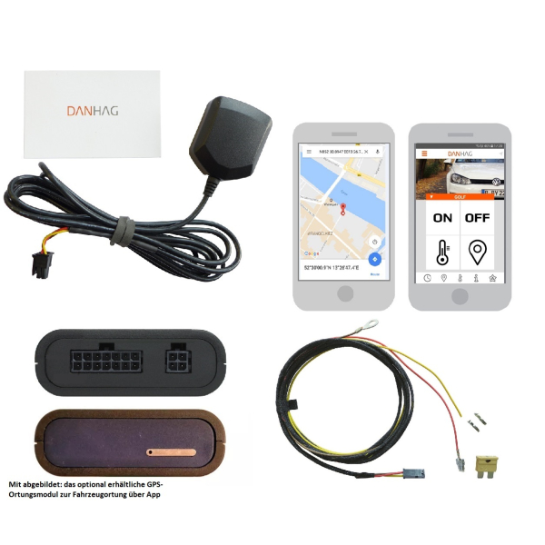 Upgrade kit auxiliary heater for VW T5 with automatic climate control (Climatronic) including app control and GPS module for vehicle tracking + Webasto timer MultiControl Car SW