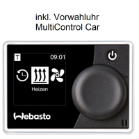 Aufrüstsatz Zuheizer auf Standheizung für VW Amarok S6 Facelift ab ca. 8.2016 mit Klimaautomatik (Climatronic) inkl App-Steuerung und GPS-Ortung + Webasto Vorwahluhr MultiControl Car