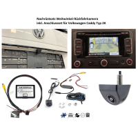 Retrofit kit accessory wide angle rear view camera for VW Caddy 2K with RCD 510, RNS 315 or RNS 510