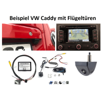 Retrofit kit accessory wide angle rear view camera for VW Caddy 2K with RCD 510, RNS 315 or RNS 510