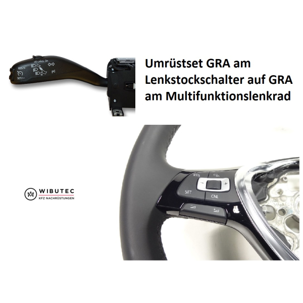 Комплект для переделки системы круиз-контроля GRA с подрулевого переключателя на многофункциональное рулевое колесо для VW Polo 6C