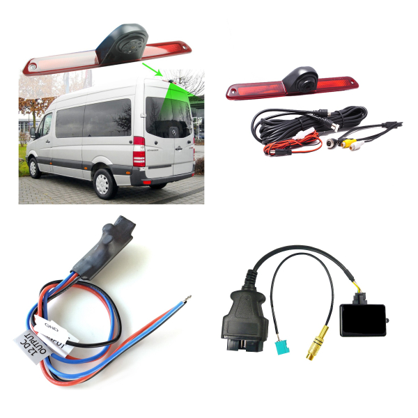 Nachrüstset Rückfahrkamera 3. Bremsleuchte für VW Crafter 2E mit RSD4000 RNS6000 Navigationssystem