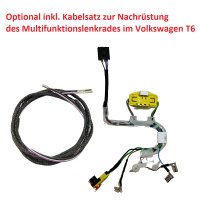 VW T6 lederen multifunctioneel stuur 7E0 419 091 R met grijze stiksels, zo goed als nieuw