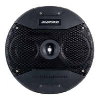 AMPIRE actieve subwoofer, 2x 16cm (6,5) 150/300 watt voor de reservewielkuip