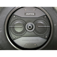 AMPIRE actieve subwoofer, 2x 16cm (6,5) 150/300 watt voor de reservewielkuip
