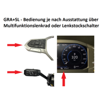 Nachrüstsatz GRA Geschwindigkeitsregelanlage VW T6.1 ab Modelljahr 2020, für Fahrzeuge mit manuellem Getriebe und Multifunktionslenkrad (alle T6.1 ab 20.07.2020)