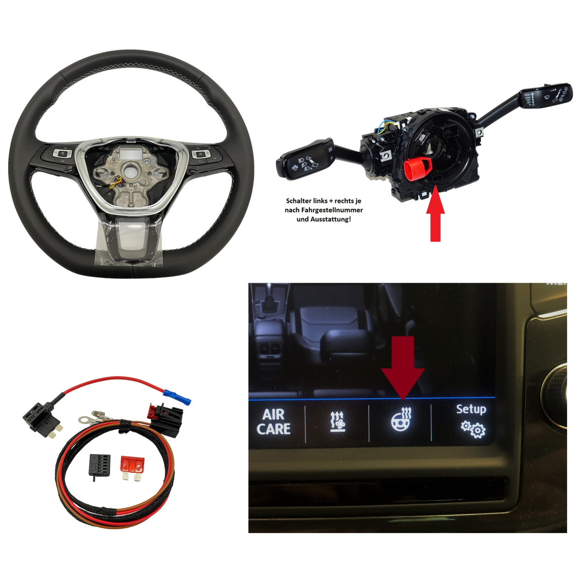 Steering wheel heating VW Golf 7 complete set for retrofitting, for  vehicles from model year 2019, 549,00 €