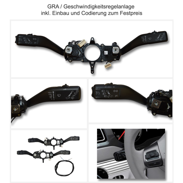 Complete retrofitting of original Volkswagen GRA / cruise control in VW Caddy 2K from production date 03.06.2013
