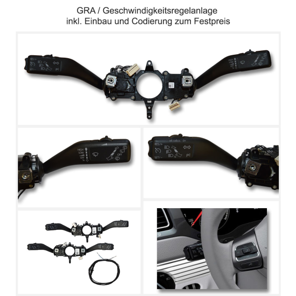 SONDERANGEBOT - Komplette Nachrüstung original Volkswagen GRA / Tempomat im VW Caddy 2K ab Produktionsdatum 03.06.2013