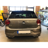 VW Polo AW Nachrüstsatz Original Volkswagen Emblem Rückfahrkamera, Variante LOW mit statischen Hilfslinien, Ausführung mit altem VW-Logo