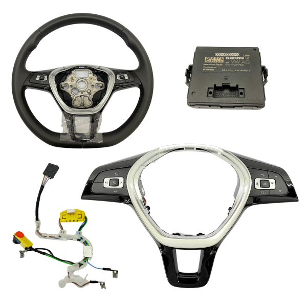 VW Golf 7 retrofitset lederen multifunctioneel stuur, geschikt voor voertuigen met kunststof en lederen stuurwielen