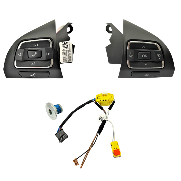VW Golf 6 kit de conversión volante de cuero a volante multifunción,  opcionalmente incluye kit de reequipamiento para GRA (sistema de control de