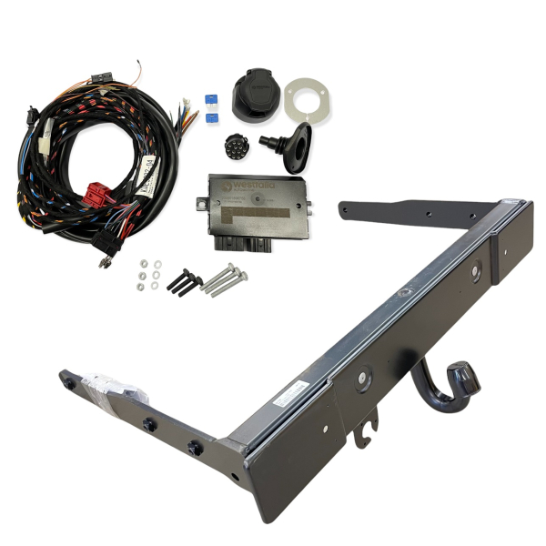 Ombouwset voor starre Westfalia-aanhangwagenkoppeling voor VW T6-platform inclusief 13-polige elektrische set, voor voertuig zonder voorbereiding voor trekhaak (PR nr. 1D0), zonder laadkabel