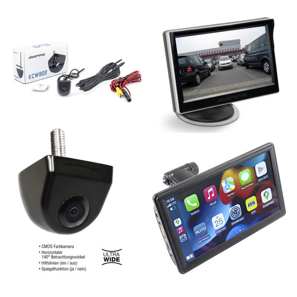 VW T5 retrofit kit, accessories, reversing camera with separate display, suitable for tailgate and wing door