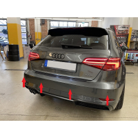 AUDI A3 8V Einparkhilfe vorne und hinten mit optischer Darstellung, Nachrüstpaket