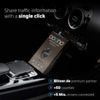 OOONO® CO-Driver avvisa in tempo reale di autovelox e pericoli, incluso il supporto magnetico