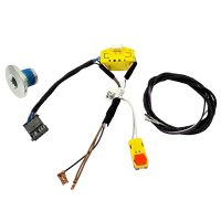 Lederen retrofitset - multifunctioneel stuur met zwarte stiksels voor VW T5 Facelift (complete set voor het achteraf inbouwen van voertuigen met kunststof stuurwielen) inclusief GRA retrofitset
