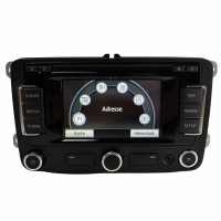 Çeşitli VW modellerine uygun Bluetooth, dokunmatik ekran, SD yuvası, AUX ve kamera girişi ile VW RNS 315 radyo navigasyonu
