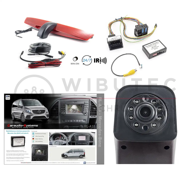 Retrofit kit rear view camera for Mercedes Vito type W447 with Audio15 and wing doors