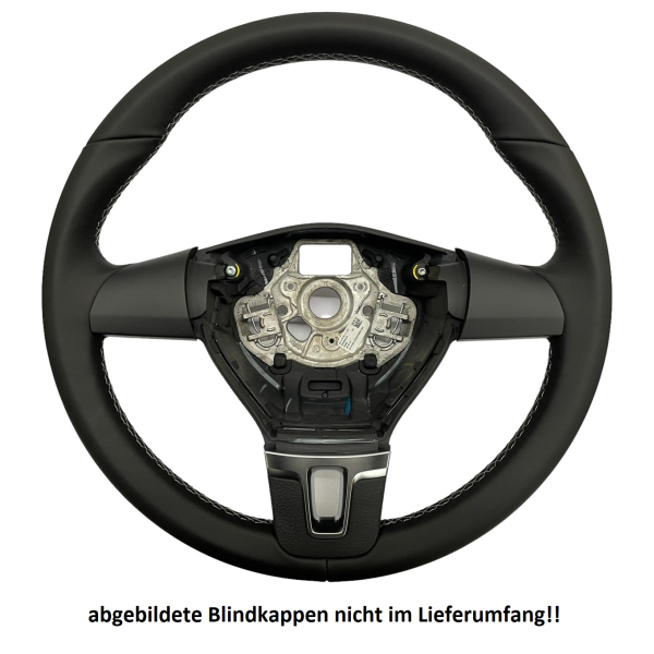 Original Volkswagen Lederlenkrad mit grauer Naht, passend für VW T5 Facelift, Sharan 7N, VW Golf 6