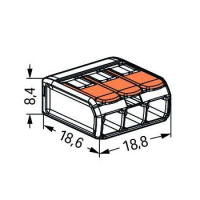 WAGO aansluitklemmen 3-voudig, kabelconnector, 0,2 tot 4 mm²