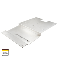 AMPIRE Aluminium Montageplatte für Deckenmonitore, für VW T5, T6 und T6.1 Transporter, Kombi, Shuttle mit dünnen Holzhimmel