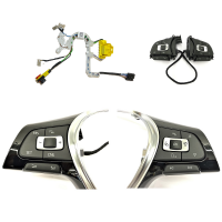Conversion kit leather steering wheel to multifunction steering wheel for VW Caddy 4, MFL buttons without GRA / cruise control system